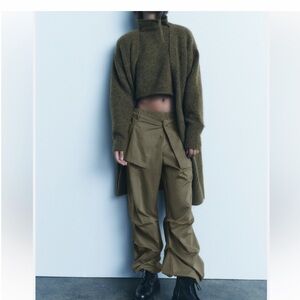 Zara Green Cargo Skort Pants